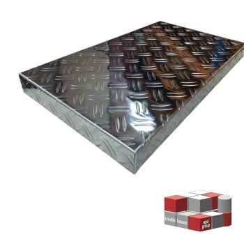 Preview: Wanne - Deckel aus Aluminium Riffelblech 1,5/2 mm